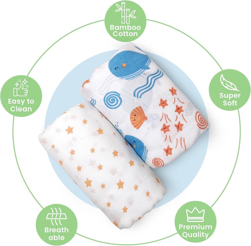 Nuluv Whale Swaddle Wrap - Pack of 2 - Image 3